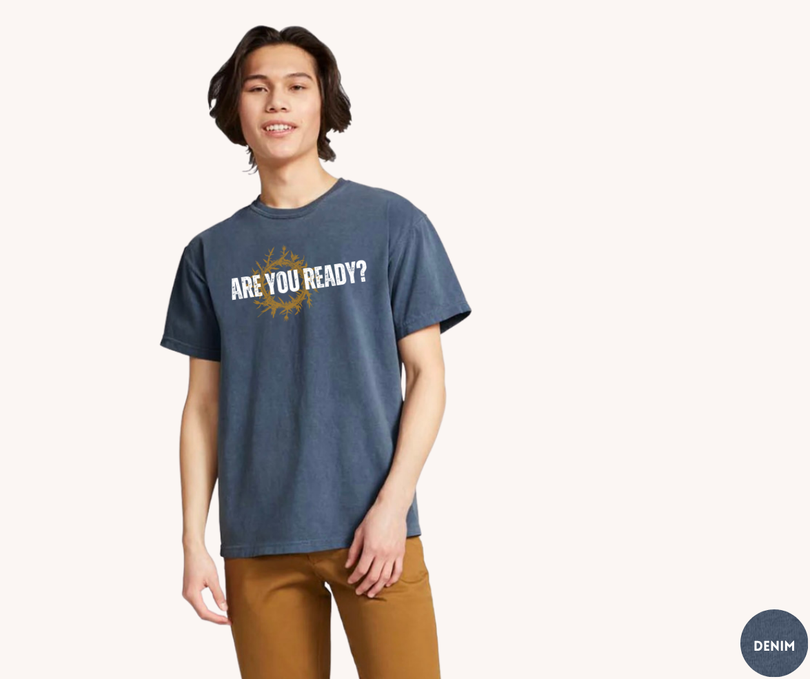 Are You Ready? Plus Size Tee Blue Hues